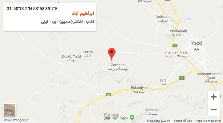 روستای ابراهیم آباد بر روی نقشه