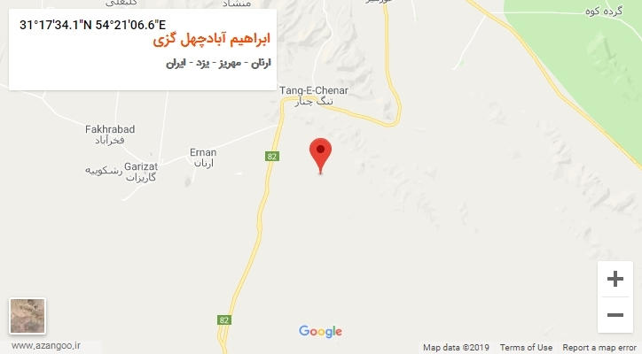 روستای ابراهیم آبادچهل گزی بر روی نقشه