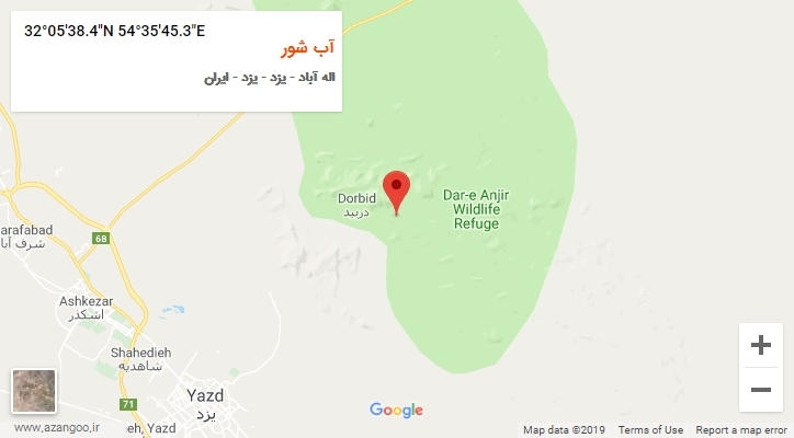 روستای آب شور بر روی نقشه