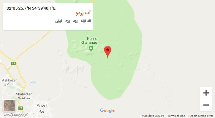 روستای آب زردو بر روی نقشه