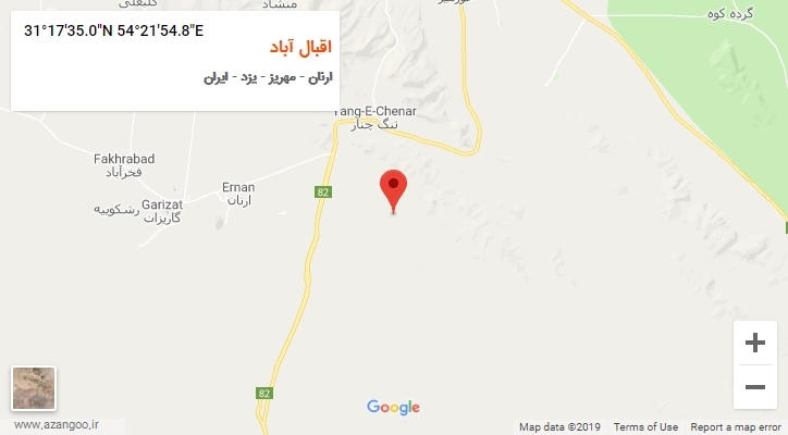 روستای اقبال آباد بر روی نقشه