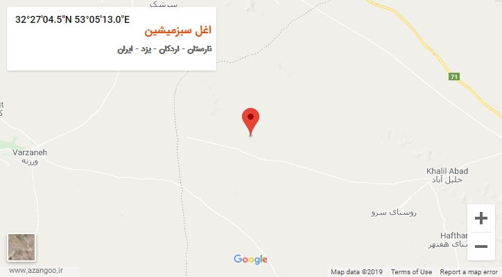 روستای اغل سبزمیشین بر روی نقشه