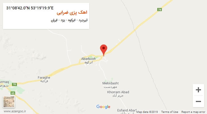 روستای اهک پزی ضرابی بر روی نقشه
