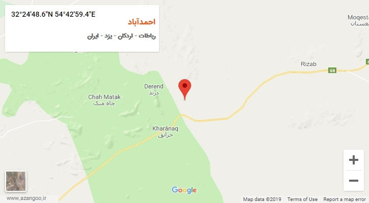 روستای احمدآباد بر روی نقشه