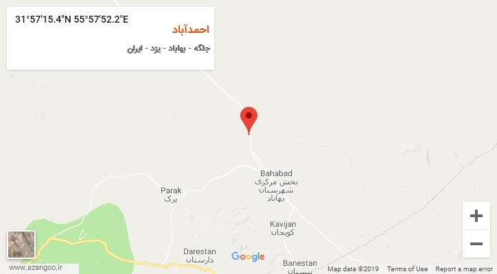 روستای احمدآباد بر روی نقشه
