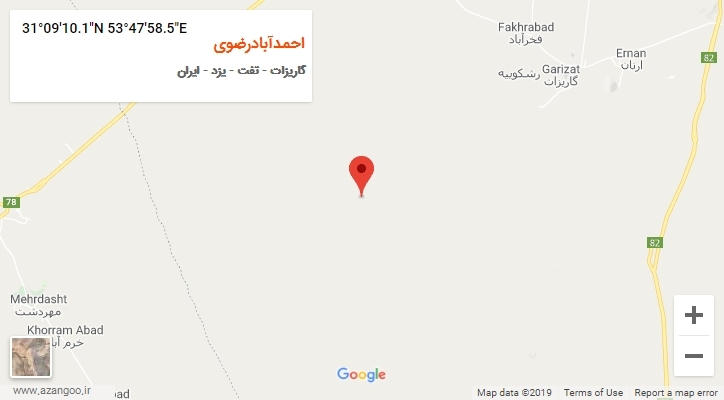روستای احمدآبادرضوی بر روی نقشه