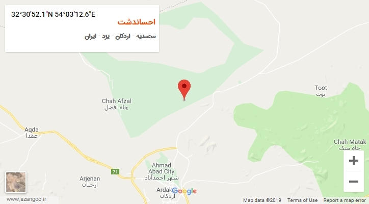 روستای احساندشت بر روی نقشه