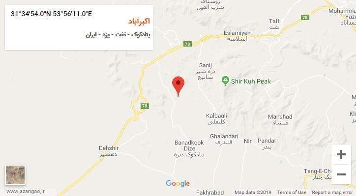 روستای اکبرآباد بر روی نقشه