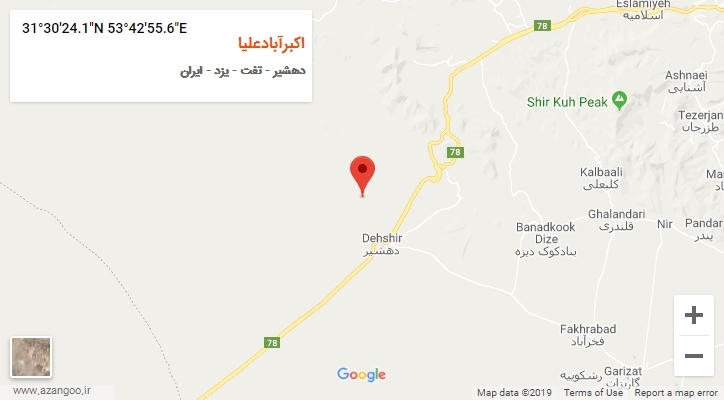 روستای اکبرآبادعلیا بر روی نقشه