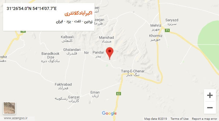 روستای اکبرآبادکلانتری بر روی نقشه