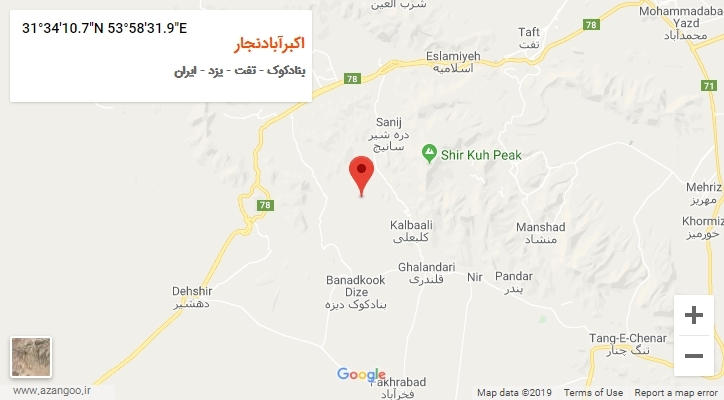 روستای اکبرآبادنجار بر روی نقشه
