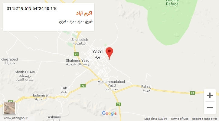 روستای اکرم آباد بر روی نقشه