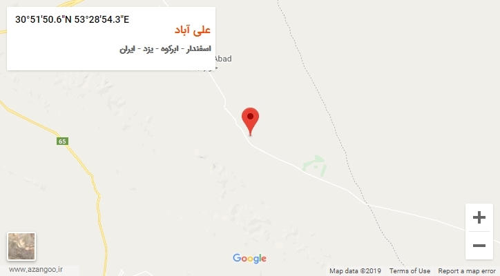 روستای علی آباد بر روی نقشه
