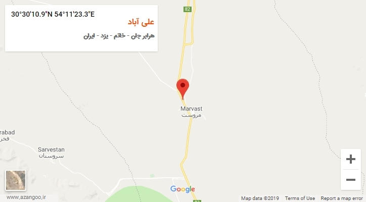روستای علی آباد بر روی نقشه