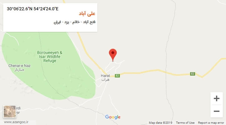 روستای علی آباد بر روی نقشه