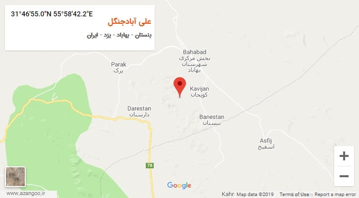 روستای علی آبادجنگل بر روی نقشه