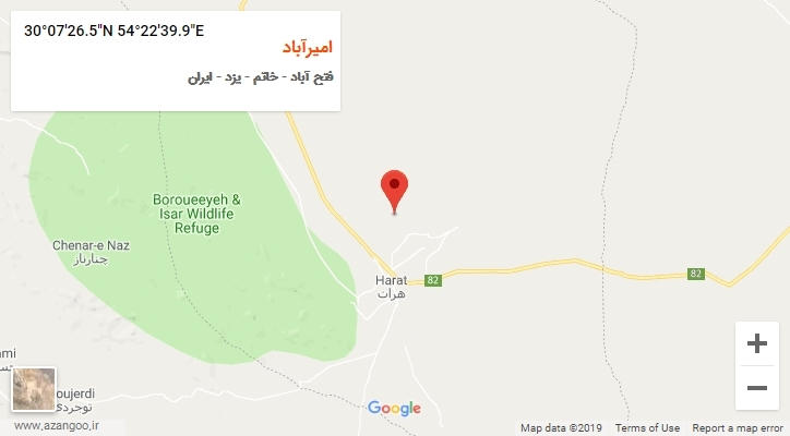 روستای امیرآباد بر روی نقشه
