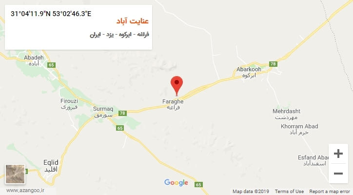 روستای عنایت آباد بر روی نقشه