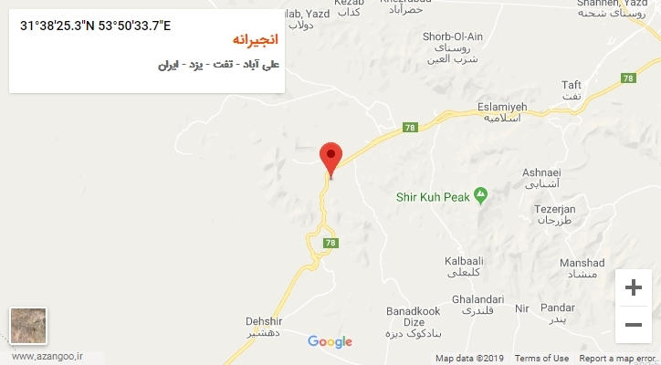 روستای انجیرانه بر روی نقشه
