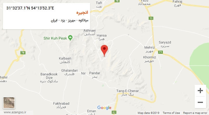 روستای انجیره بر روی نقشه