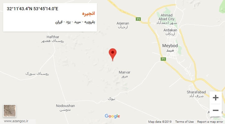 روستای انجیره بر روی نقشه
