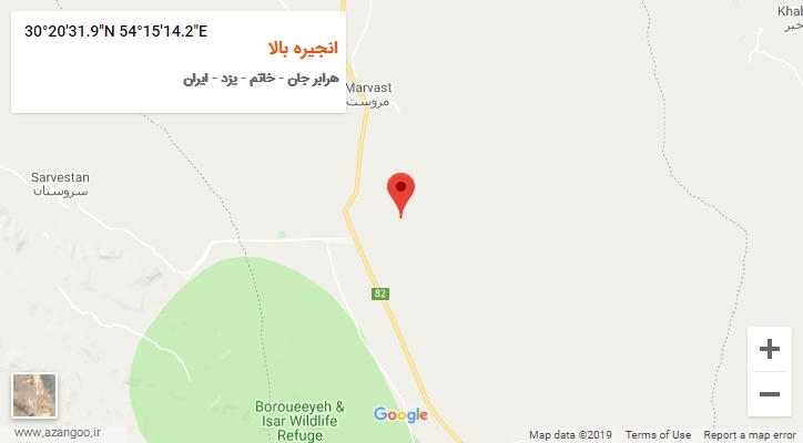 روستای انجیره بالا بر روی نقشه