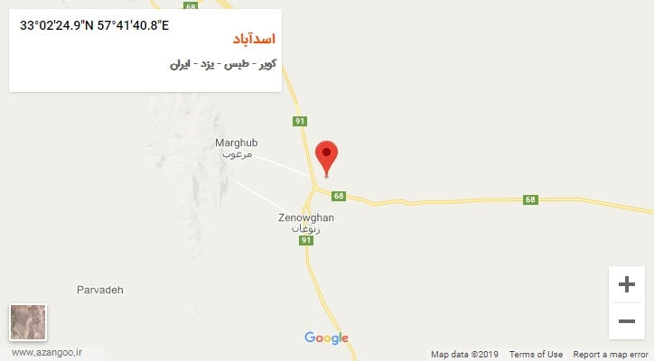 روستای اسدآباد بر روی نقشه
