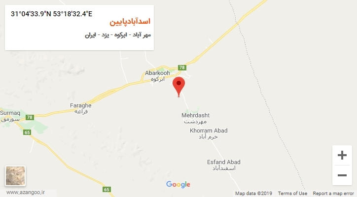 روستای اسدآبادپایین بر روی نقشه