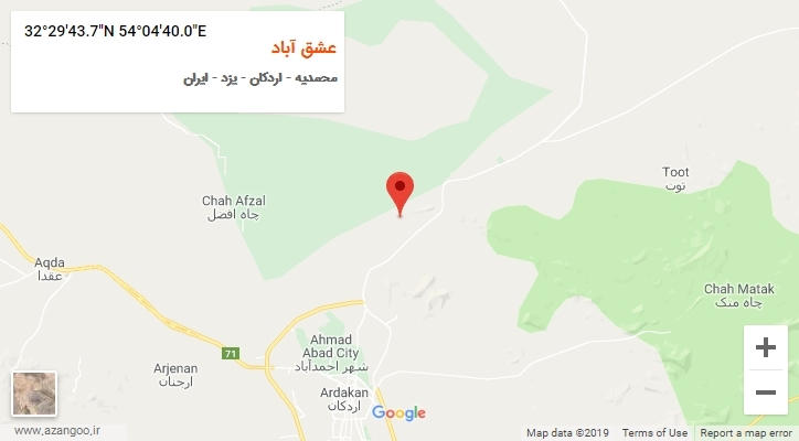 روستای عشق آباد بر روی نقشه