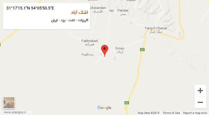 روستای اشک آباد بر روی نقشه