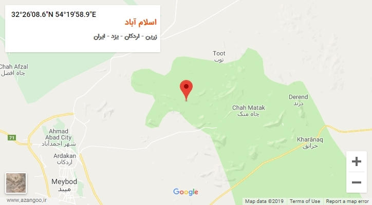 روستای اسلام آباد بر روی نقشه