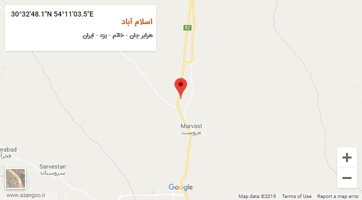 روستای اسلام آباد بر روی نقشه