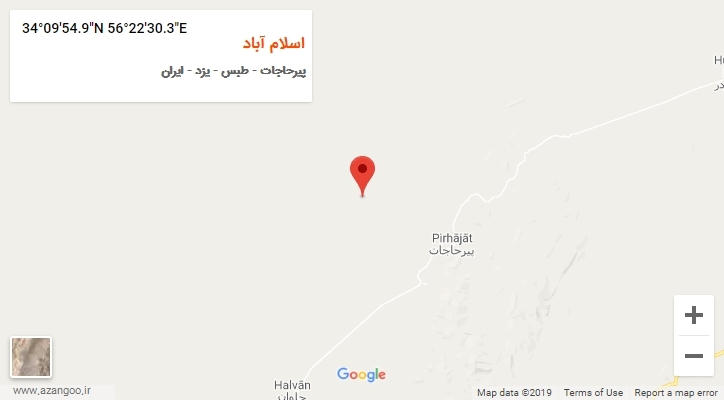 روستای اسلام آباد بر روی نقشه