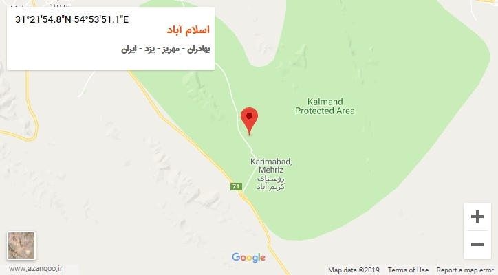 روستای اسلام آباد بر روی نقشه