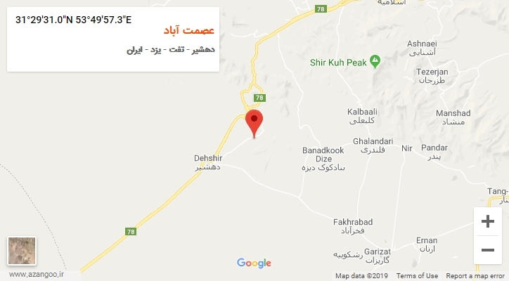 روستای عصمت آباد بر روی نقشه