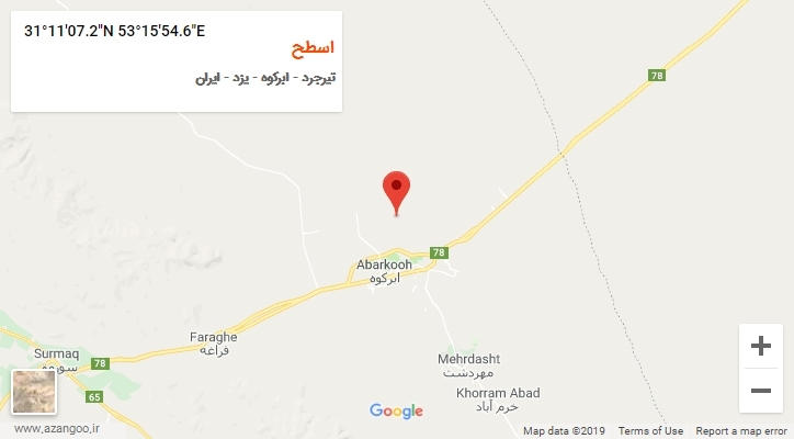 روستای اسطح بر روی نقشه