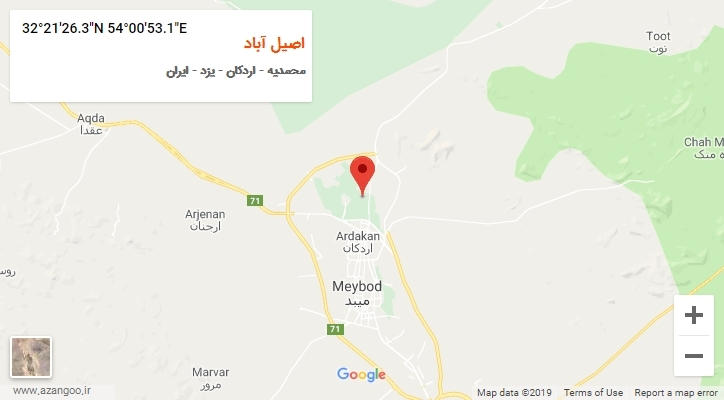 روستای اصیل آباد بر روی نقشه