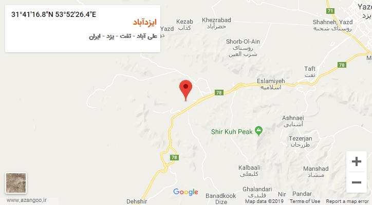 روستای ایزدآباد بر روی نقشه