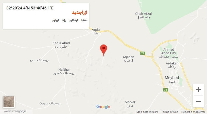 روستای ازراجدید بر روی نقشه