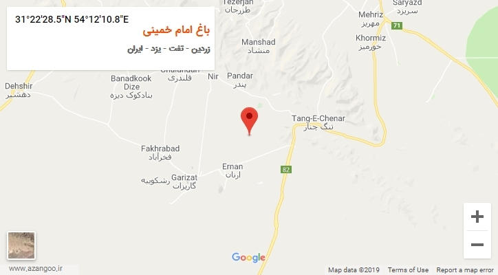 روستای باغ امام خمینی بر روی نقشه