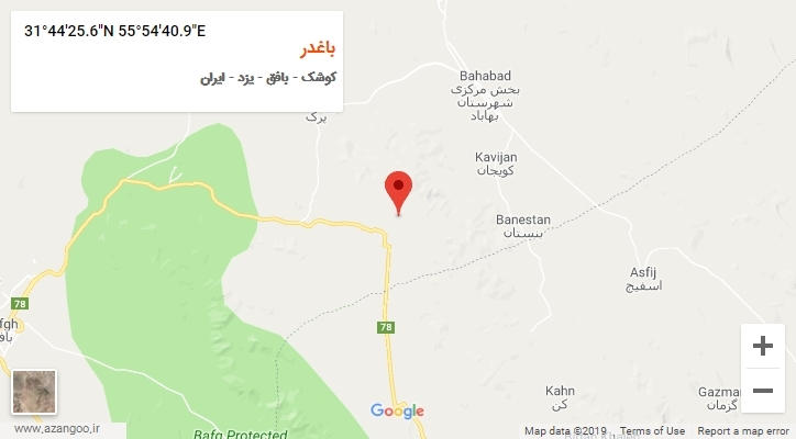 روستای باغدر بر روی نقشه