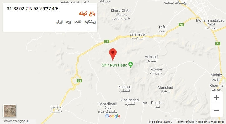 روستای باغ کهله بر روی نقشه