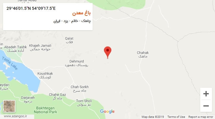 روستای باغ معدن بر روی نقشه