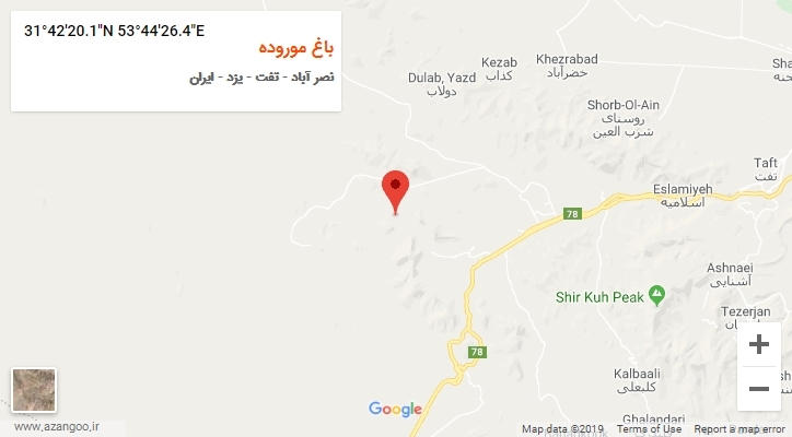 روستای باغ موروده بر روی نقشه
