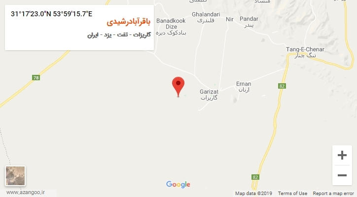 روستای باقرآبادرشیدی بر روی نقشه