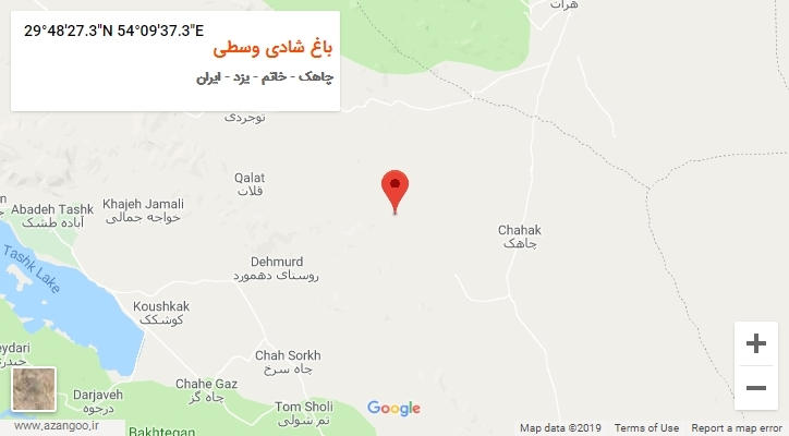 روستای باغ شادی وسطی بر روی نقشه