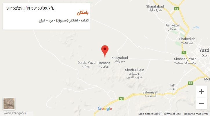 روستای بامکان بر روی نقشه