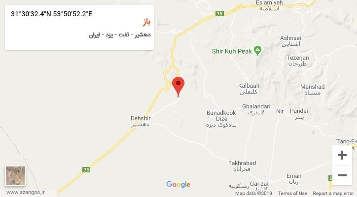روستای باز بر روی نقشه
