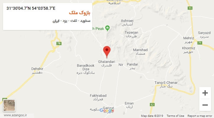 روستای بازوک ملک بر روی نقشه