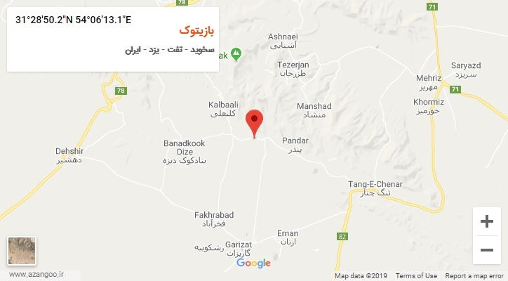 روستای بازیتوک بر روی نقشه